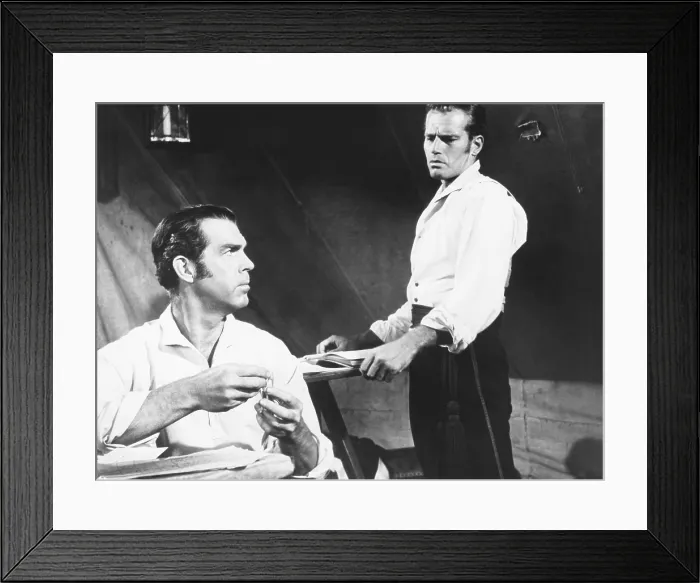 Framed Print : THE FAR HORIZONS, from left: Fred MacMurray as Captain Meriwether Lewis, Charlton Heston as Lt. William Clark, 1955 Framed Print : THE FAR HORIZONS, from left: Fred MacMurray as Captain Meriwether Lewis, Charlton Heston as Lt. William Clark, 1955