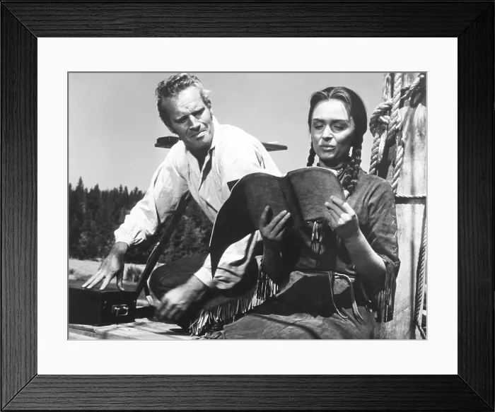 Framed Print : THE FAR HORIZONS, from left: Charlton Heston, Donna Reed, 1955 Framed Print : THE FAR HORIZONS, from left: Charlton Heston, Donna Reed, 1955