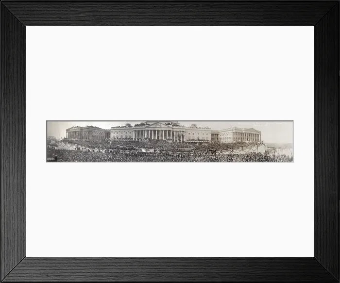 Framed Print : Panoramic scene of Woodrow Wilson's (1856-1924), second inauguration as President on March 5th, 1917