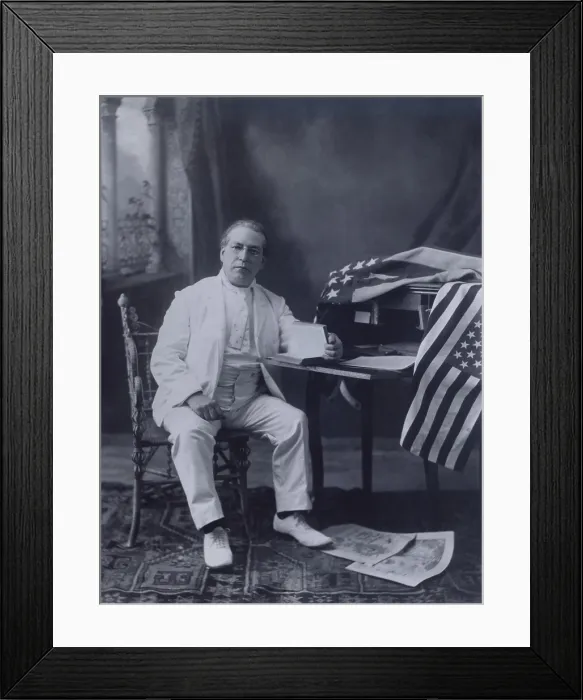 Framed Print : Samuel Gompers (1950-1924), founded the American Federation of Labor (AFL), and served as its president from 1886 until his death in 1924. 1904 by photo by C. Fredericksen
