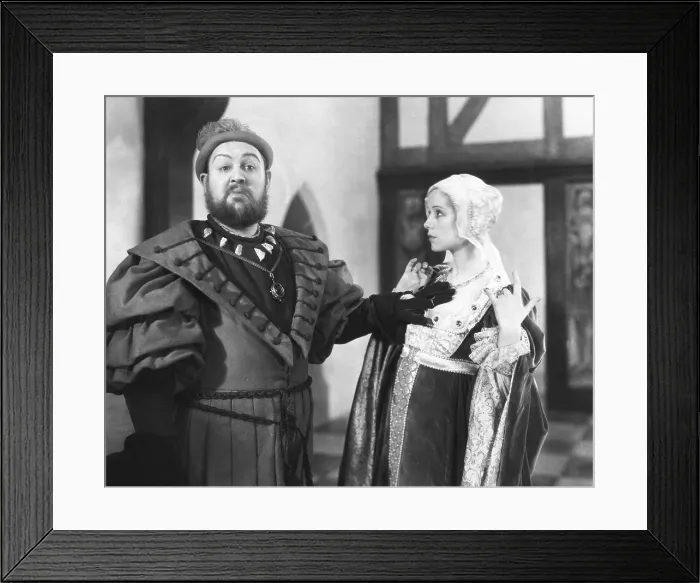 Framed Print : THE PRIVATE LIFE OF HENRY VIII, from left: Charles Laughton as Henry VIII, Elsa Lanchester as Anne of Cleeves, 1933 Framed Print : THE PRIVATE LIFE OF HENRY VIII, from left: Charles Laughton as Henry VIII, Elsa Lanchester as Anne of Cleeves, 1933