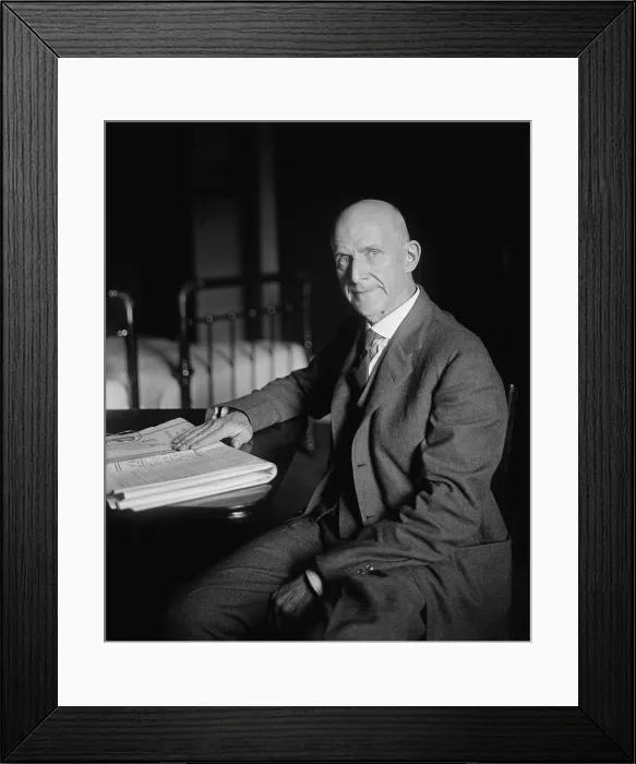 Framed Print : Eugene Debs (1855-1926), was imprisoned from 1919-1921 for advocating resistance to the military draft during World War I. Ca.1920 Framed Print : Eugene Debs (1855-1926), was imprisoned from 1919-1921 for advocating resistance to the military draft during World War I. Ca.1920