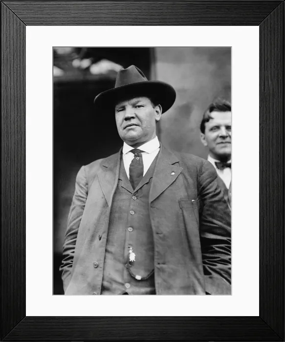 Framed Print : William Big Bill Haywood (1869-1928), leading a crowd of during the six month long Paterson silk strike in 1913