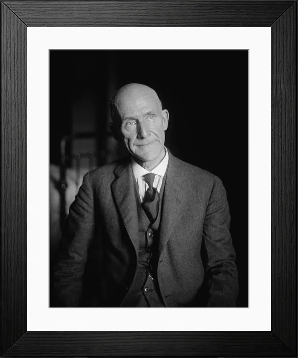 Framed Print : Eugene Debs (1855-1926) ran for U.S. President as the Socialist Party's candidate in 1900, 1904, 1908, 1912, and 1920, the last time from his prison cell. Ca. 1920 Framed Print : Eugene Debs (1855-1926) ran for U.S. President as the Socialist Party's candidate in 1900, 1904, 1908, 1912, and 1920, the last time from his prison cell. Ca. 1920