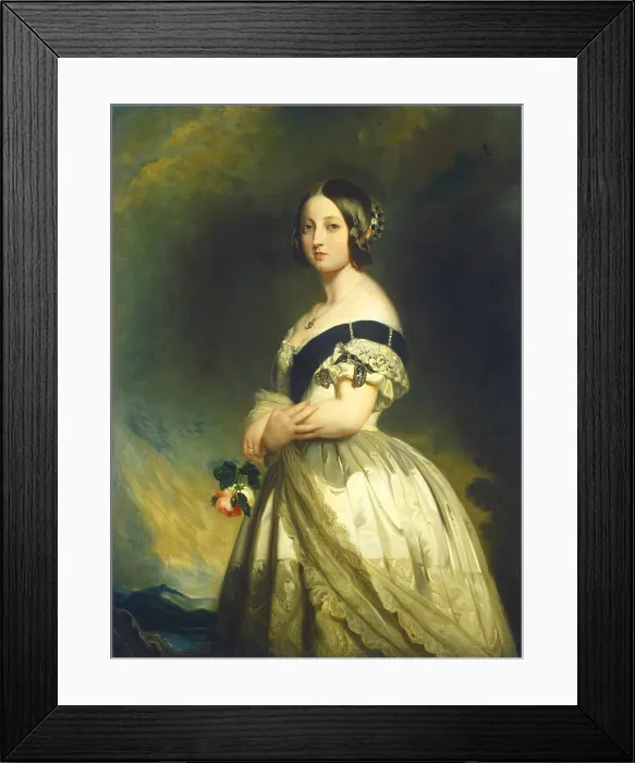 Framed Print : Queen Victoria, Franz Xaver Winterhalter studio, 1843, German / English painting, oil on canvas