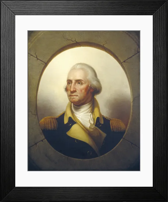 Framed Print : George Washington, by Rembrandt Peale, c. 1850, American painting, oil on canvas