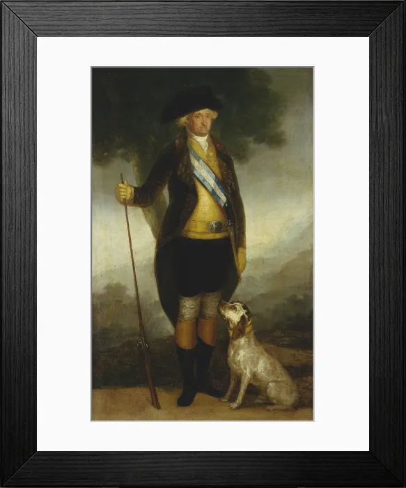 Framed Print : Charles IV of Spain as Huntsman, by Francisco de Goya studio, c. 1800, Spanish painting, oil on canvas