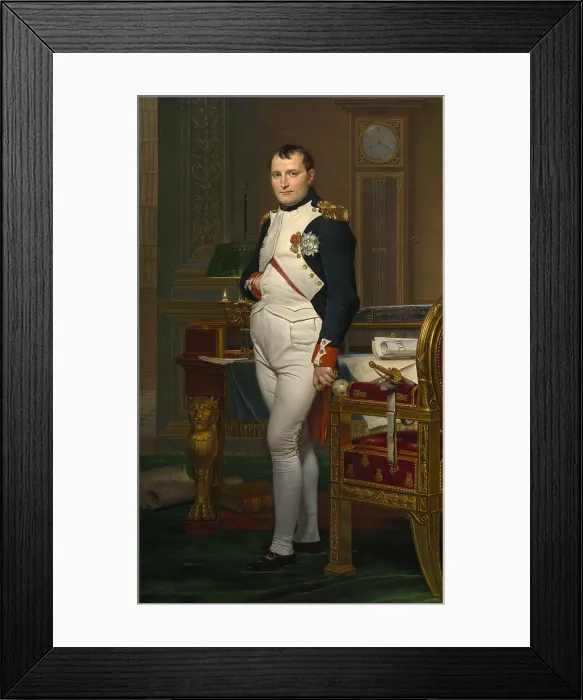 Framed Print : Emperor Napoleon in His Study at the Tuileries, by Jacques-Louis David, 1812, French painting, oil on canvas