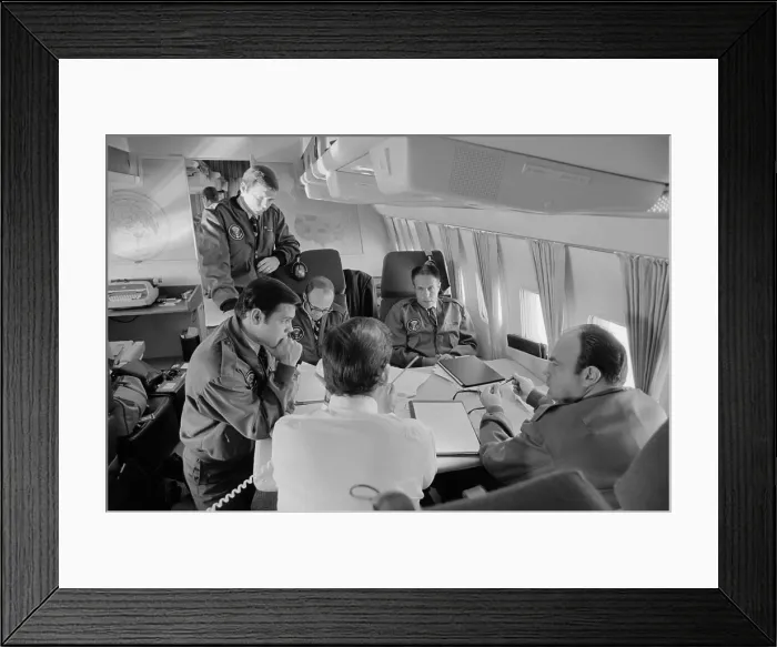 Framed Print : President Richard Nixon's staff aboard Air Force One during the 1972 presidential campaign. Group includes Ronald Ziegler Dwight Chapin H.R Haldeman and John Ehrlichman Framed Print : President Richard Nixon's staff aboard Air Force One during the 1972 presidential campaign. Group includes Ronald Ziegler Dwight Chapin H.R Haldeman and John Ehrlichman