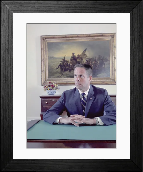 Framed Print : H. R. Haldeman served as White House Chief of Staff to President Nixon and for his role in the cover-up of the Watergate burglaries