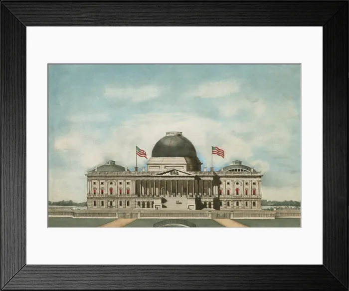Framed Print : United States Capitol, Washington, D.C. In the 1830s, as it was originally designed