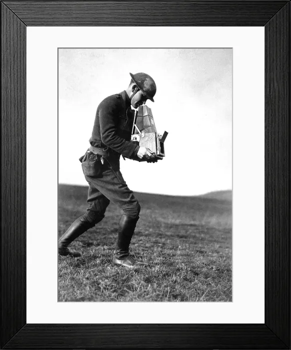 Framed Print : U.S. Army still photographer near Kyllburg, Germany. World War I. January 16, 1919