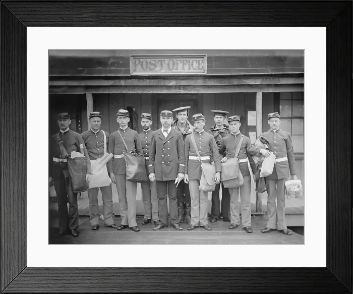 Framed Print : U.S. Military mail orderlies. Ca. 1890-1901. (BSLOC_2010_18_86)
