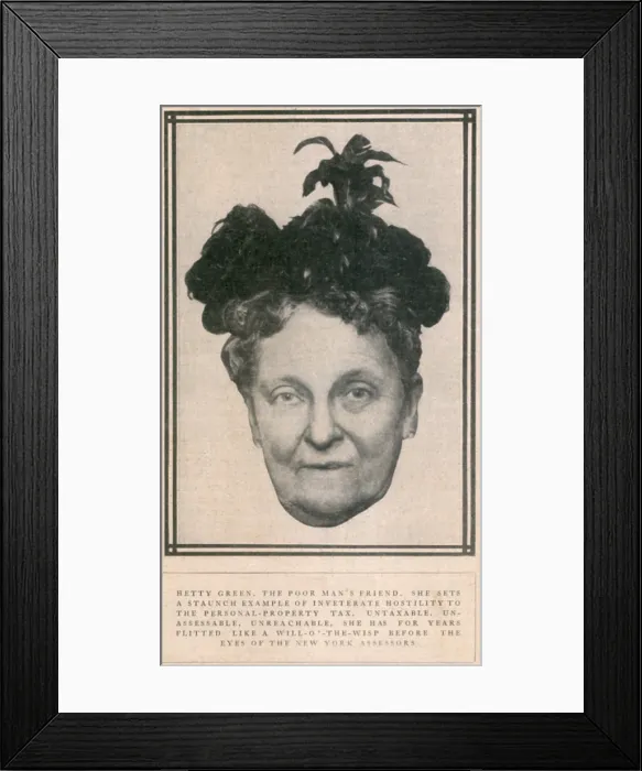 Framed Print : Hetty Green 1834-1916 was the only woman and one of the richest Wall Street bankers at the turn of the century