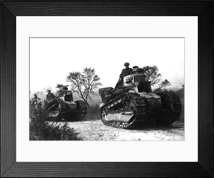 Framed Print : American troops ride on World War I tanks going forward to the battle line in the Forest of Argonne, France. Sept. 26, 1918 Framed Print : American troops ride on World War I tanks going forward to the battle line in the Forest of Argonne, France. Sept. 26, 1918