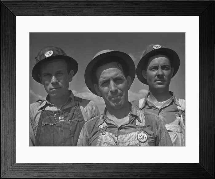 Framed Print : Construction workers at Watts Bar Dam Tennessee. June 1942 photo by Arthur Rothstein. (BSLOC_2010_18_91)