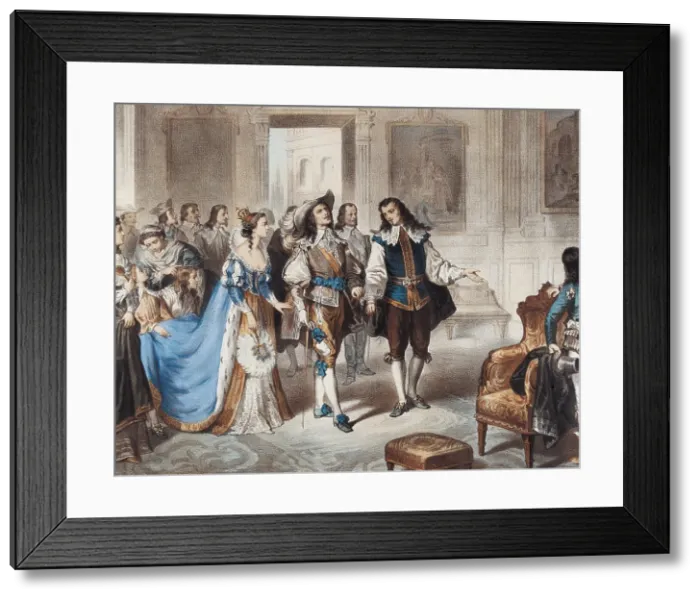 Framed Print : MURILLO, Bartolome Esteban (1617-1682). 'El pintor Murillo visitando El Escorial' ('Painter Murillo visiting El Escorial). Litography by L. Turgis, 19th c