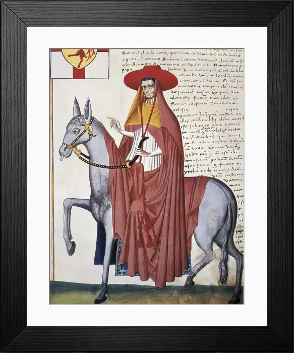 Framed Print : CAPODILISTA, Giovanni Francesco (15th c. - 15th c.). Capodilista Codex. 1434. Gabriele de Transelgardi, clergyman of the lineage Capodilista. Renaissance art. Quattrocento