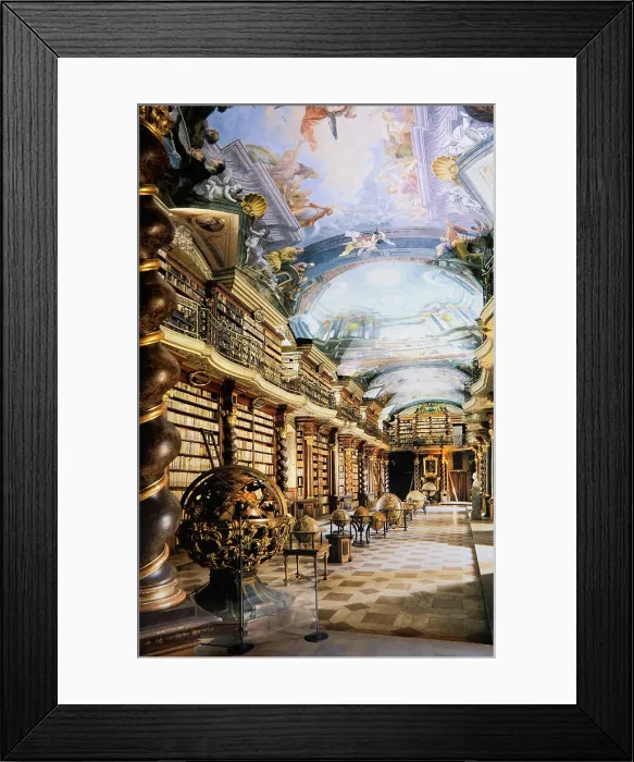 Framed Print : CZECH Rep.. Prague. Klementinum library, . Baroque art. Architecture. - Lucas Vallecillos / Iberfoto / Everett Collection (333930)**US SALES ONLY**