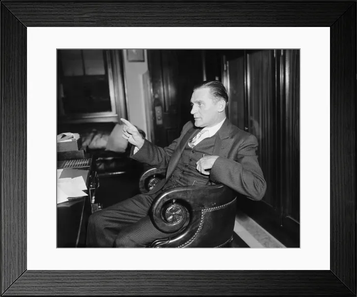 Framed Print : Senator Gerald Nye of North Dakota. Dec. 31, 1936. In 1934, he headed the Nye Committee investigations of how financial interests influenced U.S. involvement in World War I Framed Print : Senator Gerald Nye of North Dakota. Dec. 31, 1936. In 1934, he headed the Nye Committee investigations of how financial interests influenced U.S. involvement in World War I