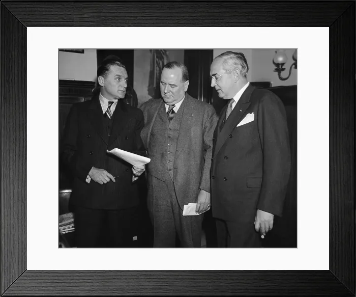 Framed Print : Three senators ready to introduce a new neutrality bill. Feb. 1, 1937