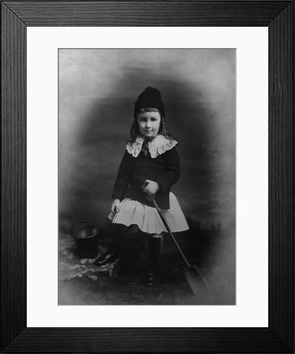 Framed Print : Franklin Roosevelt at age three with a bucket and shovel. 1885. He was on a vacation trip in England with his family Framed Print : Franklin Roosevelt at age three with a bucket and shovel. 1885. He was on a vacation trip in England with his family