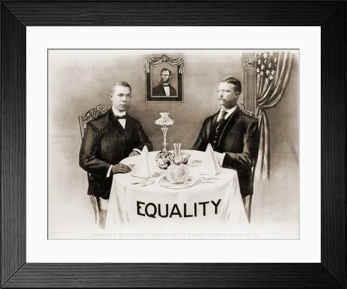 Framed Print : Booker T. Washington dines with President Roosevelt, October 17th, 1901