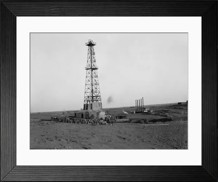 Framed Print : Oil wells of the Iraq Petroleum Company in the Kirkuk District of northern Iraq in 1932