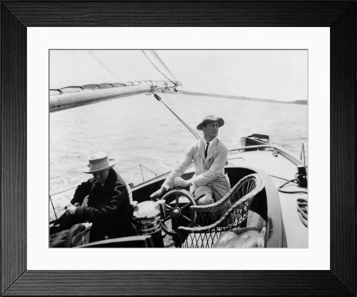 Framed Print : Franklin D. Roosevelt sailing at Campobello in 1906. (BSLOC_2013_6_23)