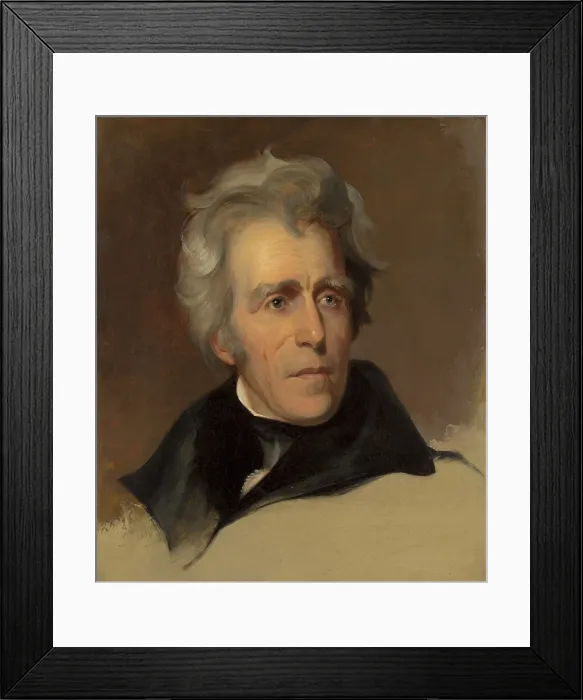 Framed Print : Andrew Jackson, by Thomas Sully, 1845, American painting, oil on canvas. This 1845 painting is based on a 1824 Thomas Sully a portrait of Andrew Jackson