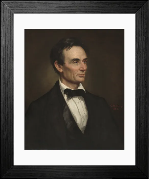 Framed Print : Abraham Lincoln, by George Peter Alexander Healy, 1860, American painting, oil on canvas. Chicago philanthropist Thomas B