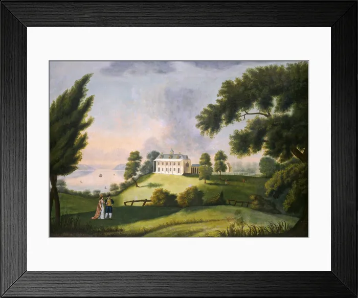 Framed Print : Mount Vernon, by George Ropes, 1806, American painting, oil on canvas. Ropes works are known for their historical accuracy and wealth of minute detail
