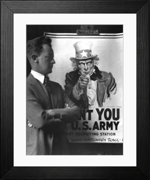 Framed Print : James Montgomery Flagg, was appointed official artist in New York State by Governor Whitman. Photo by Arnold Genthe. 1917
