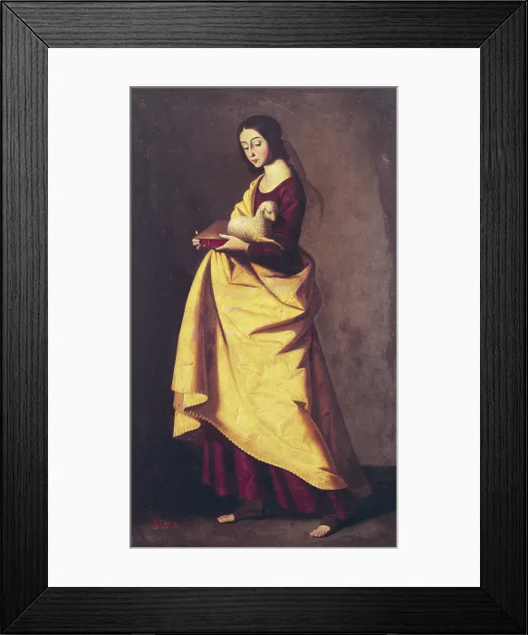 Framed Print : Saint Agnes. Painting from Zurbaran's workshop. Baroque art. Oil on canvas. SPAIN. Sevilla. Fine Arts Museum. - P. Rotger / Iberfoto / Everett Collection (513583)**US SALES ONLY** Framed Print : Saint Agnes. Painting from Zurbaran's workshop. Baroque art. Oil on canvas. SPAIN. Sevilla. Fine Arts Museum. - P. Rotger / Iberfoto / Everett Collection (513583)**US SALES ONLY**