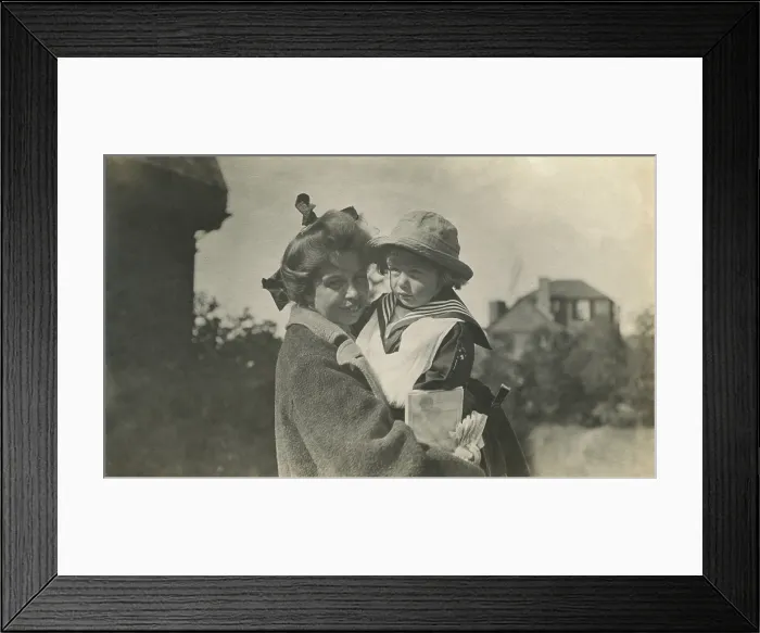 Framed Print : Eleanor Roosevelt holding her son, Elliott. Campobello Island, Aug. 14, 1913. The photo was likely taken by Franklin Roosevelt. (BSLOC_2013_6_29)