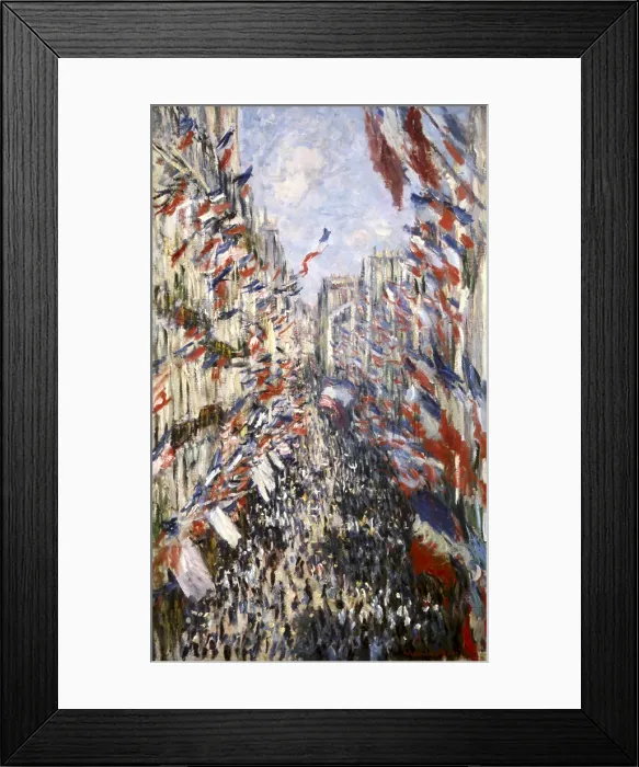 Framed Print : MONET, Claude (1840-1926). The Rue Montorgueil, Paris, Celebration of June 30. 1878. Impressionism. Oil on canvas. FRANCE. Paris. Musee d'Orsay (Orsay Museum)