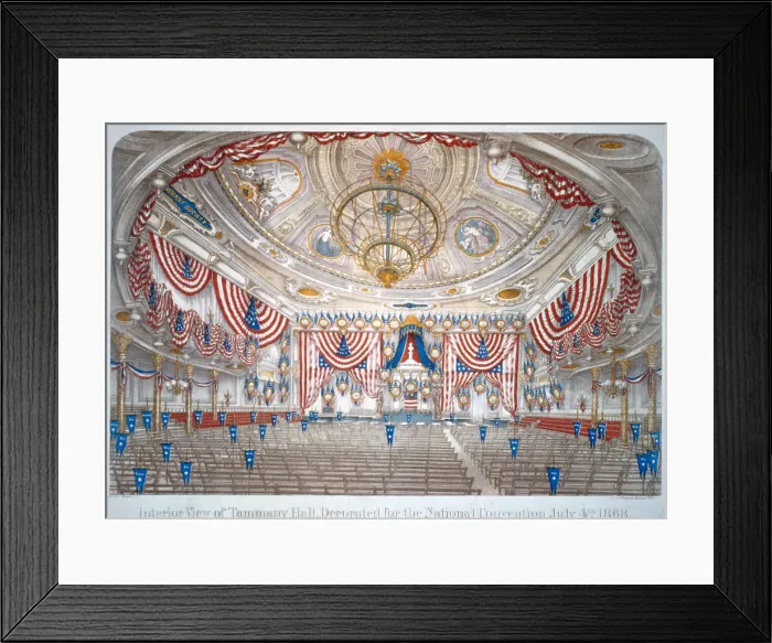 Framed Print : 1868 Democratic National Convention was held in New York City's Tammany Hall