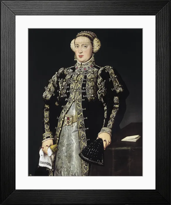 Framed Print : MORO, Antoon van Dashorst, called Antonio (1519-1576). Catherine of Austria, Queen of Portugal. ca. 1552. Flemish art. Oil on canvas. SPAIN. Madrid. Prado Museum Framed Print : MORO, Antoon van Dashorst, called Antonio (1519-1576). Catherine of Austria, Queen of Portugal. ca. 1552. Flemish art. Oil on canvas. SPAIN. Madrid. Prado Museum
