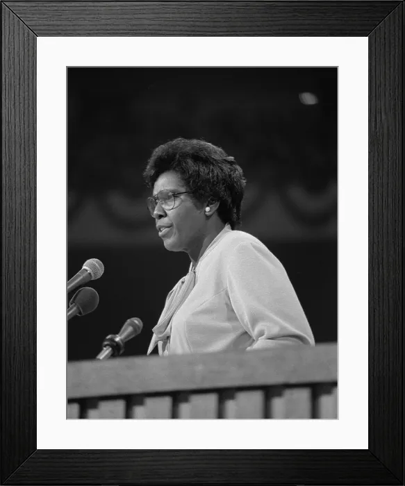 Framed Print : Representative Barbara Jordan delivers the keynote address at the 1976 Democratic National Convention, in New York City