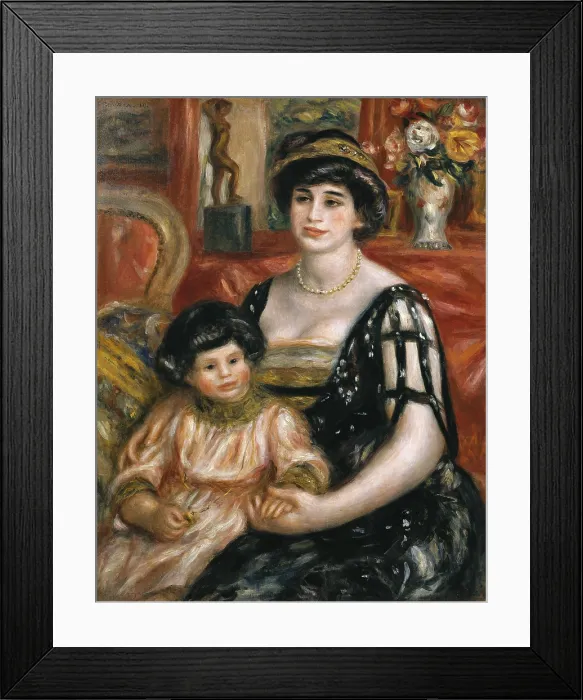 Framed Print : RENOIR, Pierre-Auguste (1841-1919). Madame Josse Bernheim-Jeune and her Son Henry. 1910 Framed Print : RENOIR, Pierre-Auguste (1841-1919). Madame Josse Bernheim-Jeune and her Son Henry. 1910