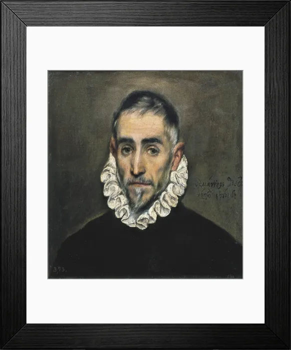 Framed Print : Greco, Domenikos Theotokopoulos, called El (1541-1614). Portrait of an unknown gentleman. 1584 - 1594. Portrait with gorget. Mannerism art. Oil on canvas. SPAIN. Madrid Framed Print : Greco, Domenikos Theotokopoulos, called El (1541-1614). Portrait of an unknown gentleman. 1584 - 1594. Portrait with gorget. Mannerism art. Oil on canvas. SPAIN. Madrid