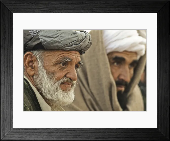 Framed Print : Afghan elders listen to U.S. Soldiers at headquarters for the Afghan border police in Kandahar Province Afghanistan Dec. 22 2009. Photo by:Everett Collection(BSLOC_2011_6_95)