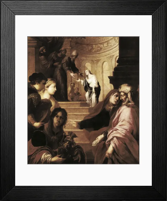 Framed Print : VALDeS LEAL, Juan de (1622-1690). The Presentation of the Virgin in the Temple. 1660s - 1670s