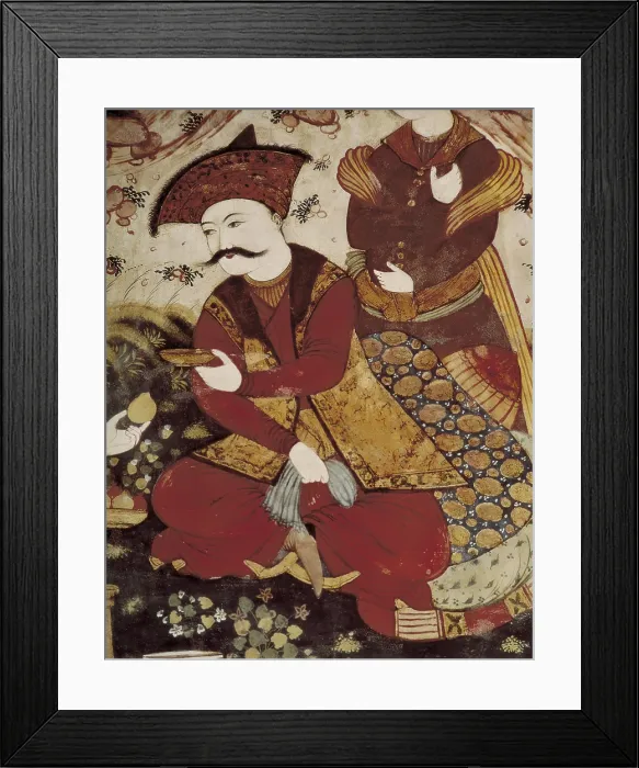 Framed Print : ABBAS the Great (1571-1629). King of Persia (1587-1629), member of the Safavid dynasty. Detail of the fresco. Shah Abbas I and the Court. 1st half 17th c. Persian art. Fresco