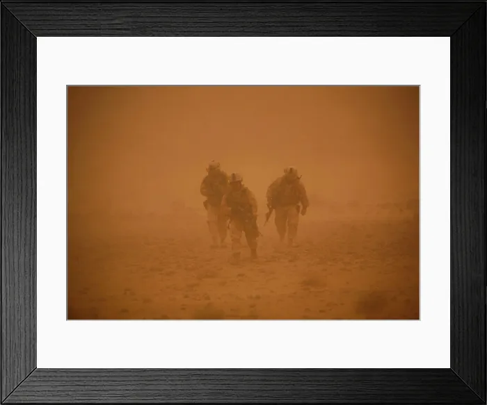 Framed Print : U.S. Marines in a sand storm returning to their vehicles after patrolling a nearby mountain ridge in Bakwa Afghanistan May 3 2010. Photo by:Everett Collection(BSLOC_2011_6_56) Framed Print : U.S. Marines in a sand storm returning to their vehicles after patrolling a nearby mountain ridge in Bakwa Afghanistan May 3 2010. Photo by:Everett Collection(BSLOC_2011_6_56)