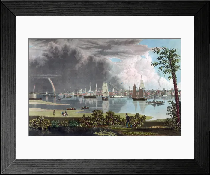Framed Print : Charleston, South Carolina, looking across Cooper's River 1838