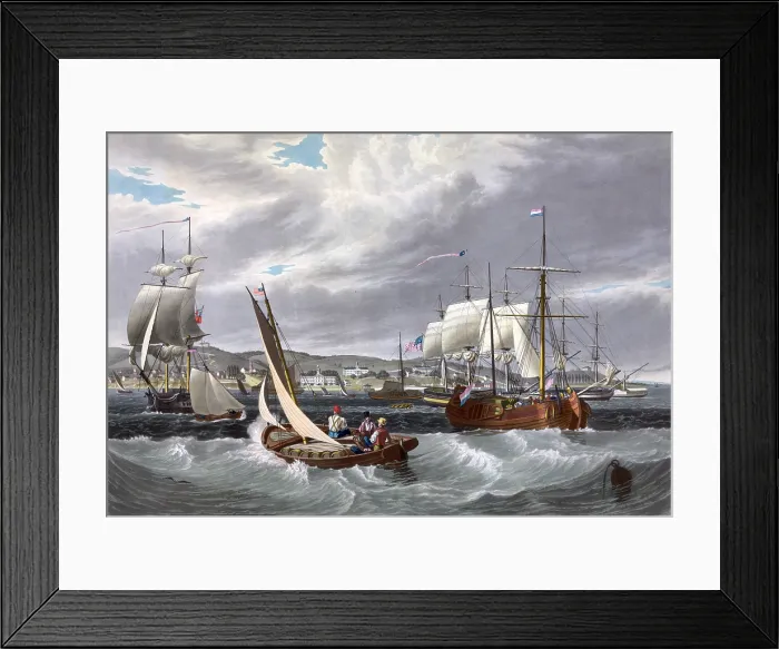 Framed Print : New York City. View of the New York quarantine, Staten Island, 1833 Framed Print : New York City. View of the New York quarantine, Staten Island, 1833