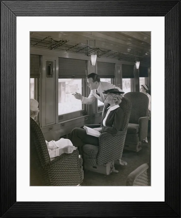Framed Print : First class passengers in an air-conditioned Imperial Salon of the Chesapeake and Ohio Railroad. 1930s Framed Print : First class passengers in an air-conditioned Imperial Salon of the Chesapeake and Ohio Railroad. 1930s