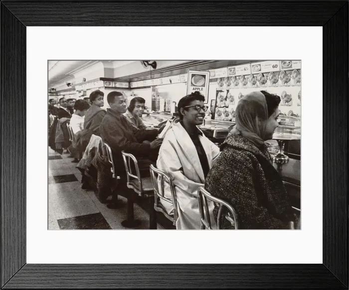 Framed Print : African Americans sit in protest at a whites-only lunch counter in Nashville, Tennessee in 1960