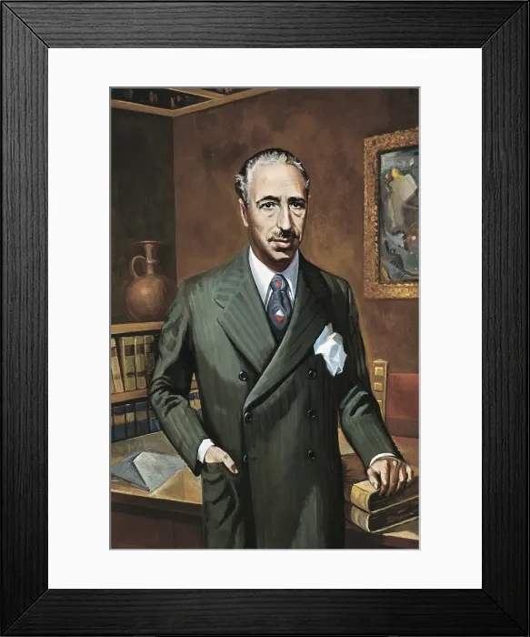 Framed Print : COMPANYS i JOVER, Lluis (1883-1940). Catalan republican nationalist politician, president of the Generalitat (Government of Catalonia). Oil on canvas